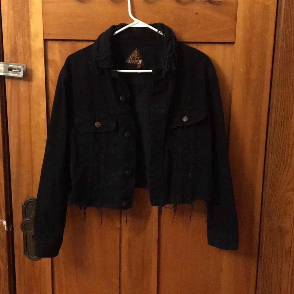 Frayed Denim Jacked in Black